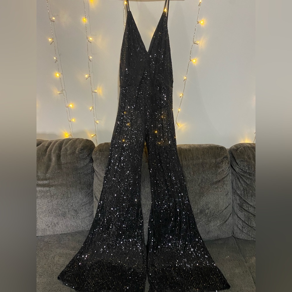 Black sequin romper/jumpsuit